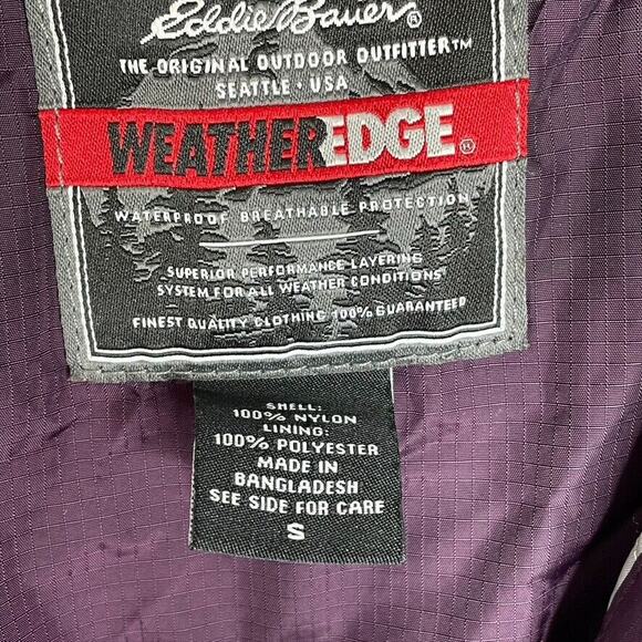 Eddie Bauer Purple Weather Edge W/ Detachable Hood Rain Coat Jacket Size S Women - Picture 6 of 7